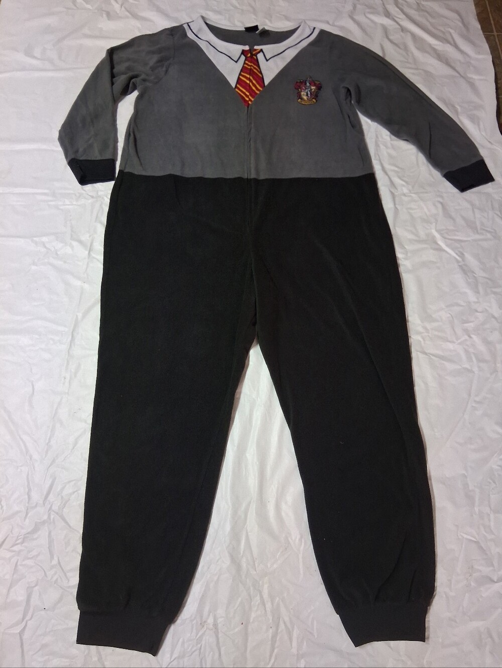 Harry Potter Warner Bros. Gryffindor Fleece Adult One-Piece Footie Sz 3X Large